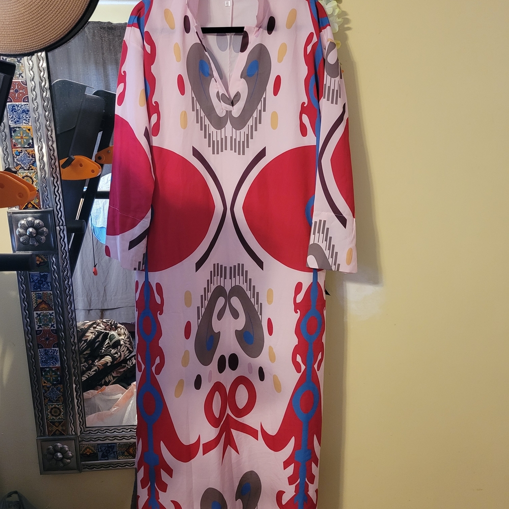 Elegant Long Sleeve Multicolor Dress